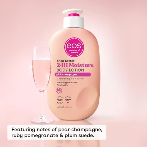 eos Shea Better Body Lotion Vanilla Cashmere, 24-Hour Moisture Skin Care, Lightweight & Non-Greasy, Natural Shea, Vegan, Vanilla Body Lotion, 16 fl oz