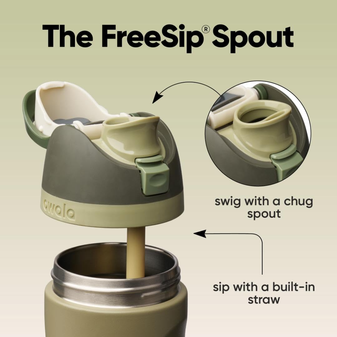 Owala FreeSip Insulated Stainless Steel Water Bottle with Straw, BPA-Free Sports Water Bottle, Great for Travel, 24 Oz, Denim