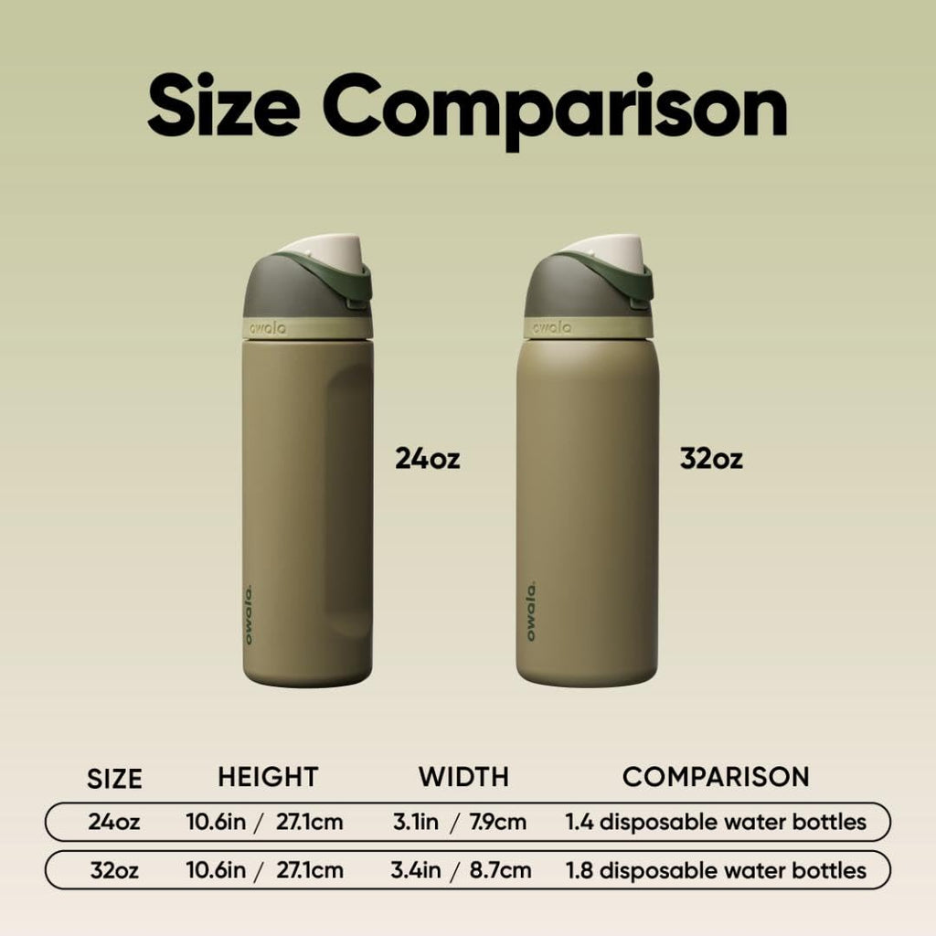 Owala FreeSip Insulated Stainless Steel Water Bottle with Straw, BPA-Free Sports Water Bottle, Great for Travel, 24 Oz, Denim