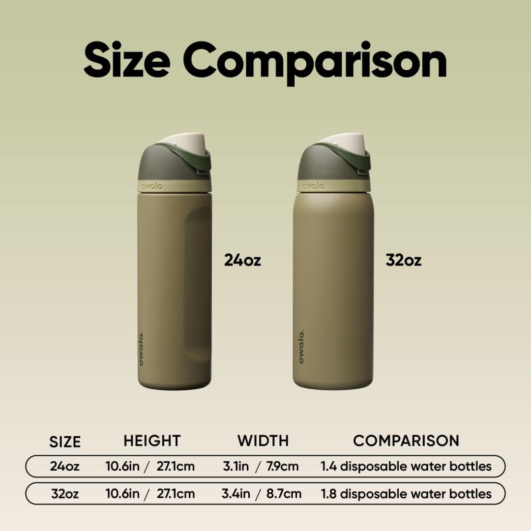 Owala FreeSip Insulated Stainless Steel Water Bottle with Straw, BPA-Free Sports Water Bottle, Great for Travel, 24 Oz, Denim