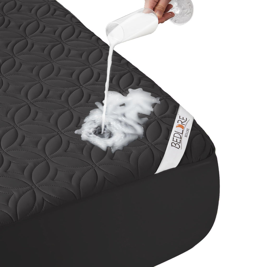 BEDLORE Waterproof Mattress Protector, Queen Size Mattress Pad Noiseless with Deep Pocket 6"-18" Depth, Soft Breathable Dirt-Proof Bed Mattress Cover Washable for Home, Bedroom, Hotel (Gray)