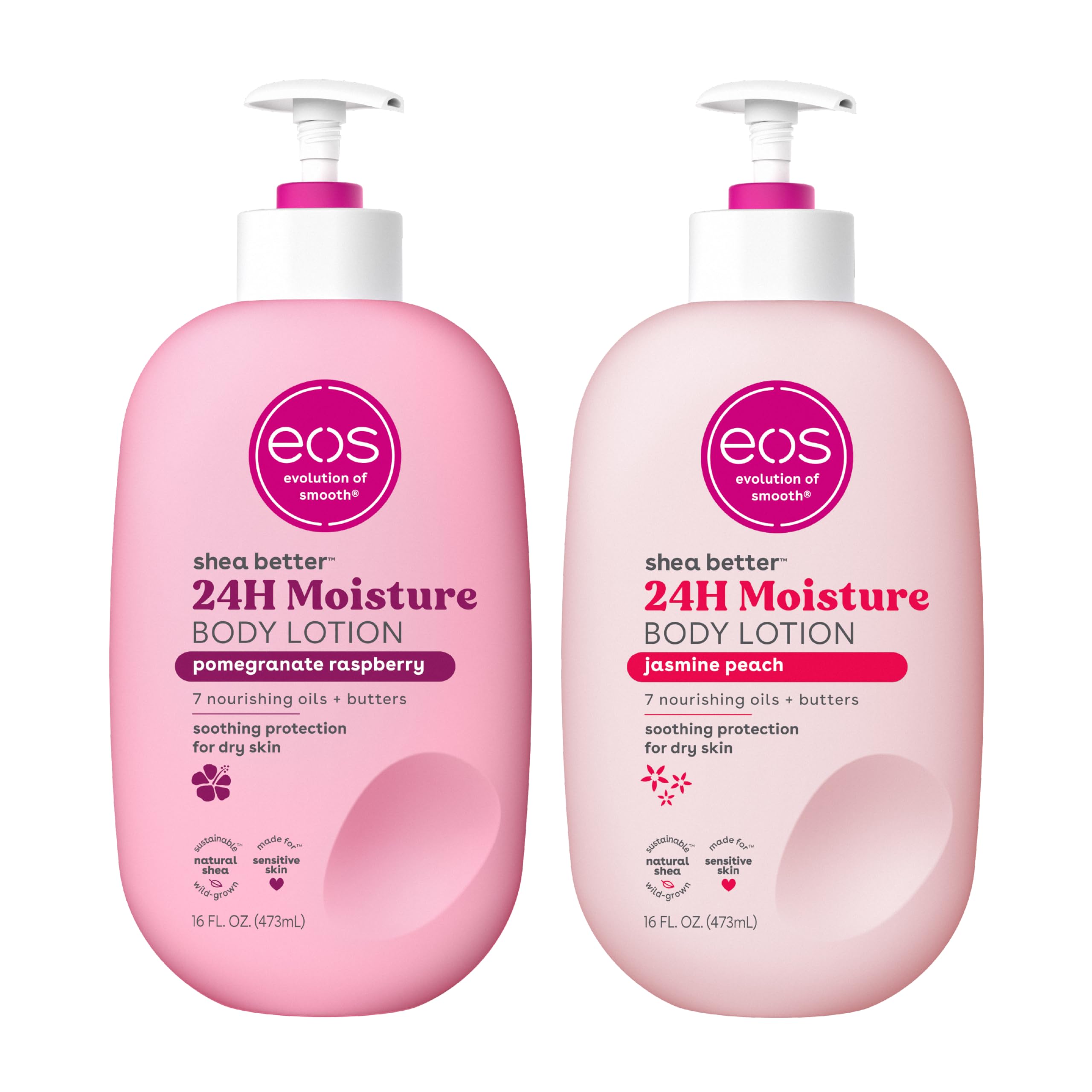 eos Shea Better Body Lotion Vanilla Cashmere, 24-Hour Moisture Skin Care, Lightweight & Non-Greasy, Natural Shea, Vegan, Vanilla Body Lotion, 16 fl oz