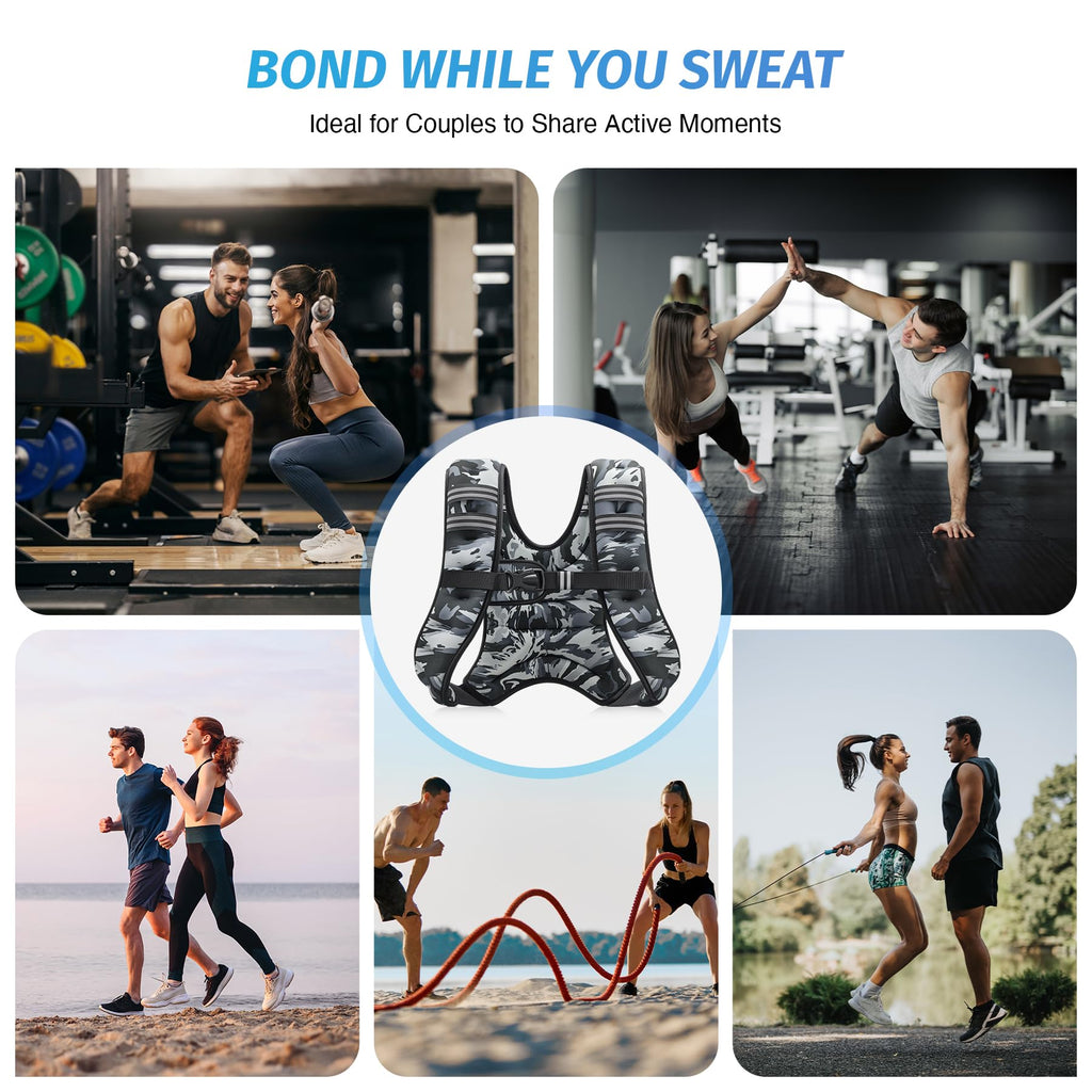 ZELUS Weighted Vest, 6lb/8lb/12lb/16lb/20lb/25lb/30lb Weight Vest with Reflective Stripe for Workout, Strength Training, Running, Fitness, Muscle Building, Weight Loss, Weightlifting