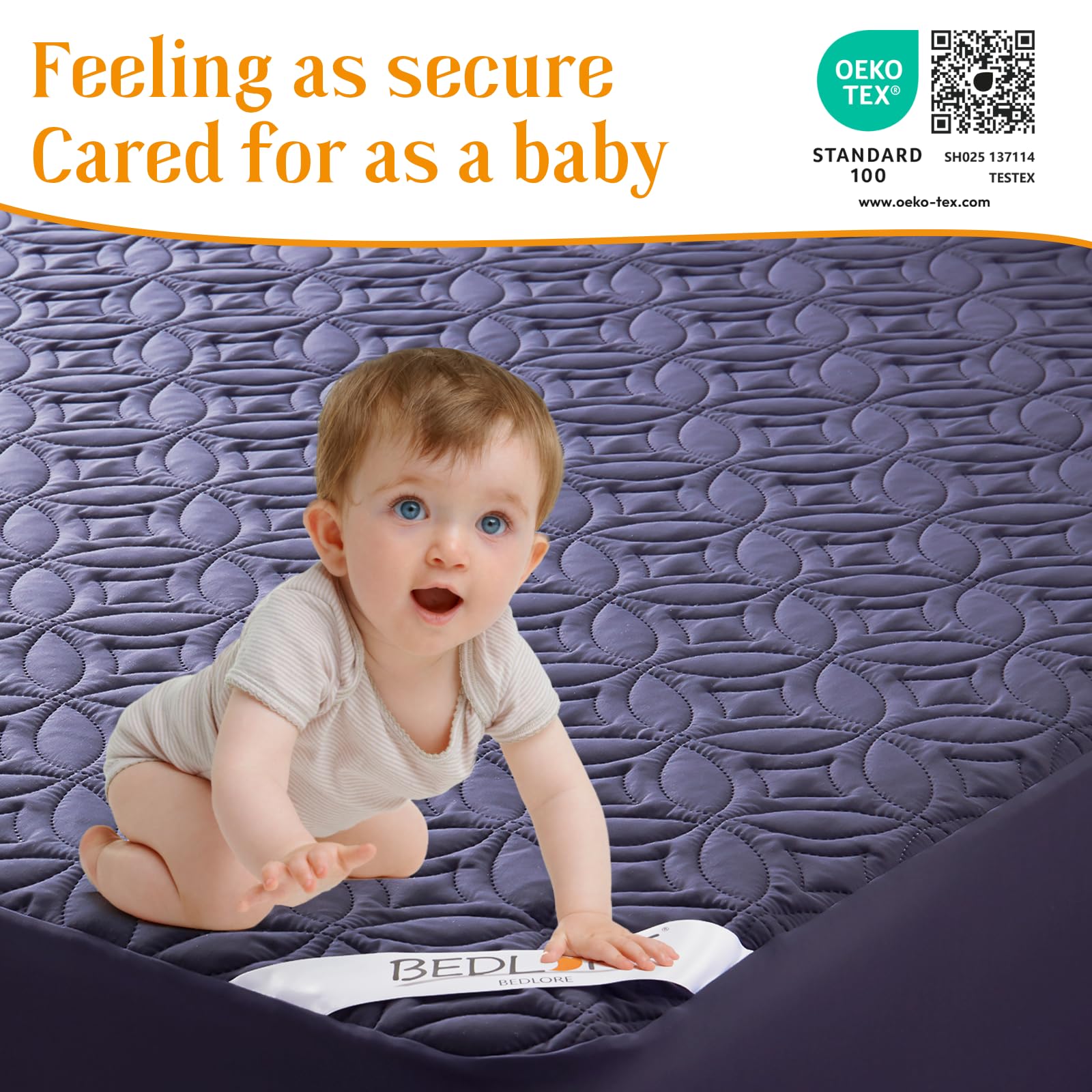 BEDLORE Waterproof Mattress Protector, Queen Size Mattress Pad Noiseless with Deep Pocket 6"-18" Depth, Soft Breathable Dirt-Proof Bed Mattress Cover Washable for Home, Bedroom, Hotel (Gray)