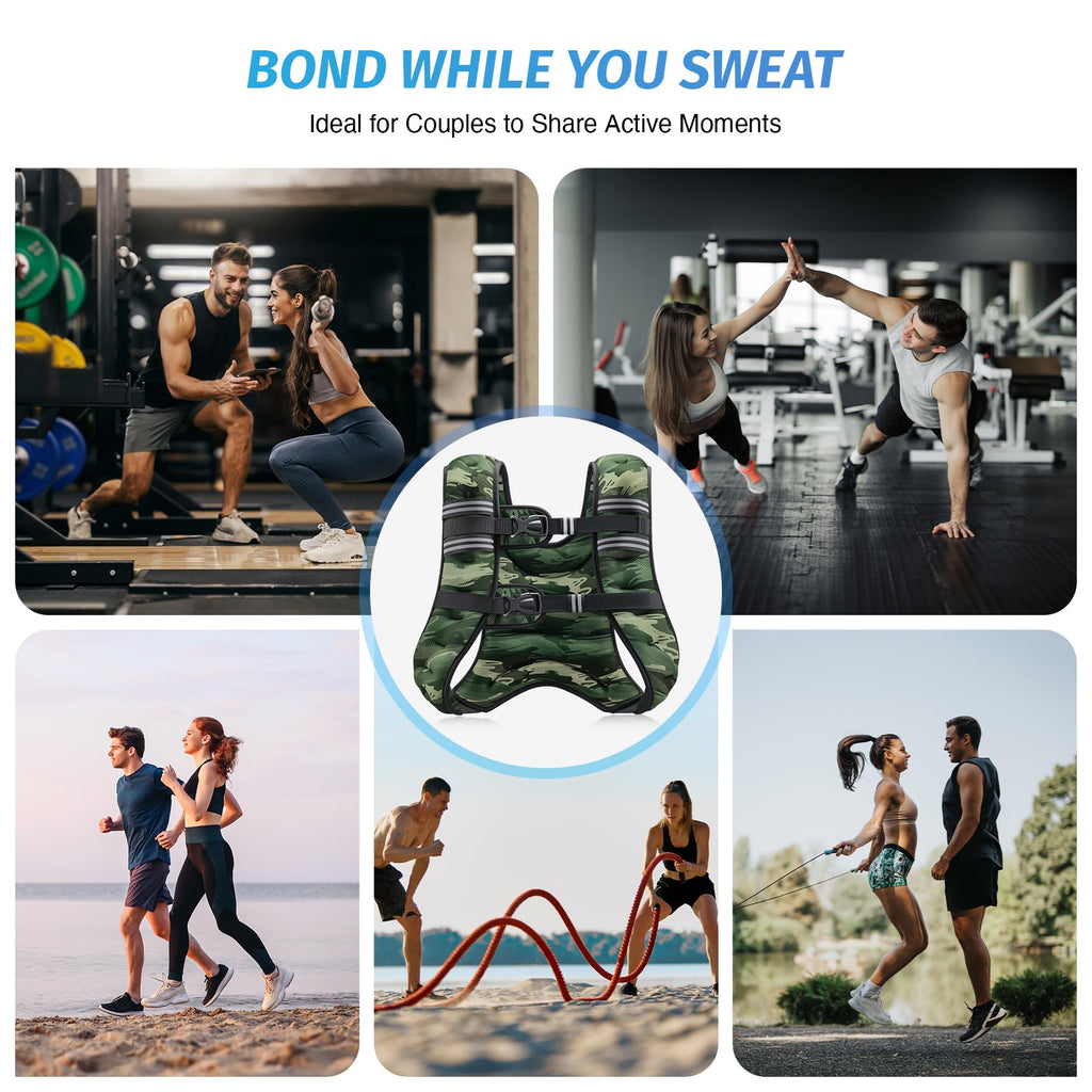 ZELUS Weighted Vest, 6lb/8lb/12lb/16lb/20lb/25lb/30lb Weight Vest with Reflective Stripe for Workout, Strength Training, Running, Fitness, Muscle Building, Weight Loss, Weightlifting