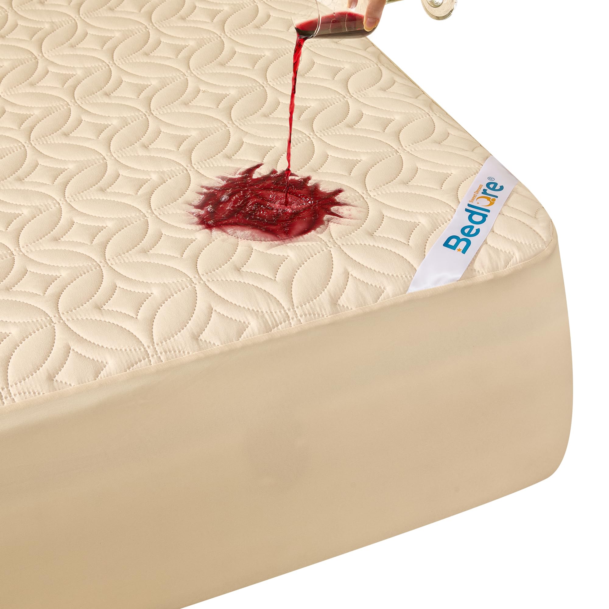 BEDLORE Waterproof Mattress Protector, Queen Size Mattress Pad Noiseless with Deep Pocket 6"-18" Depth, Soft Breathable Dirt-Proof Bed Mattress Cover Washable for Home, Bedroom, Hotel (Gray)