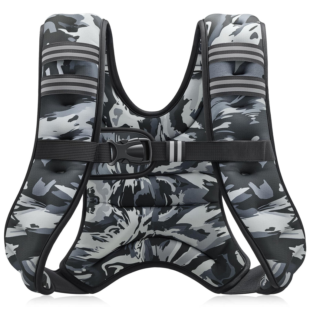 ZELUS Weighted Vest, 6lb/8lb/12lb/16lb/20lb/25lb/30lb Weight Vest with Reflective Stripe for Workout, Strength Training, Running, Fitness, Muscle Building, Weight Loss, Weightlifting