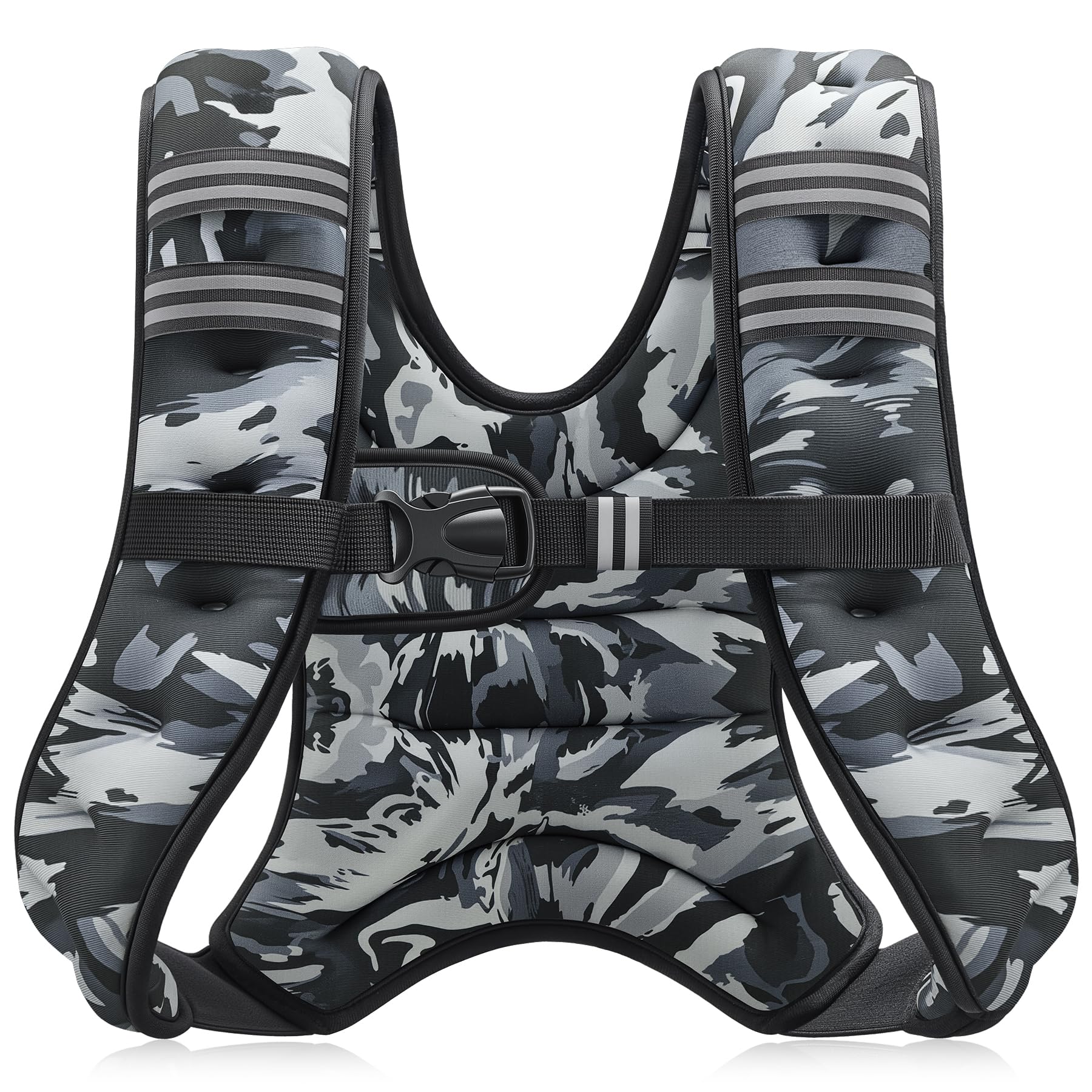 ZELUS Weighted Vest, 6lb/8lb/12lb/16lb/20lb/25lb/30lb Weight Vest with Reflective Stripe for Workout, Strength Training, Running, Fitness, Muscle Building, Weight Loss, Weightlifting