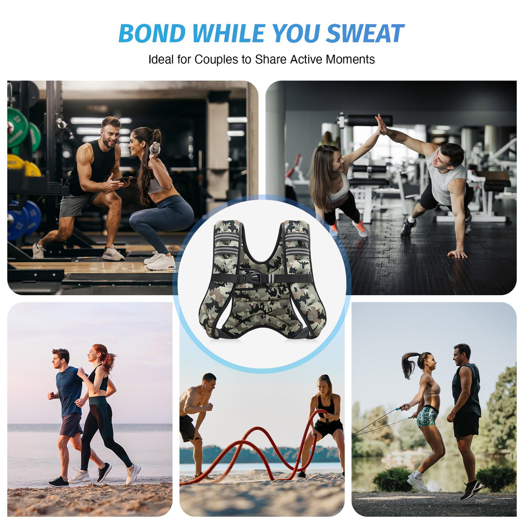 ZELUS Weighted Vest, 6lb/8lb/12lb/16lb/20lb/25lb/30lb Weight Vest with Reflective Stripe for Workout, Strength Training, Running, Fitness, Muscle Building, Weight Loss, Weightlifting