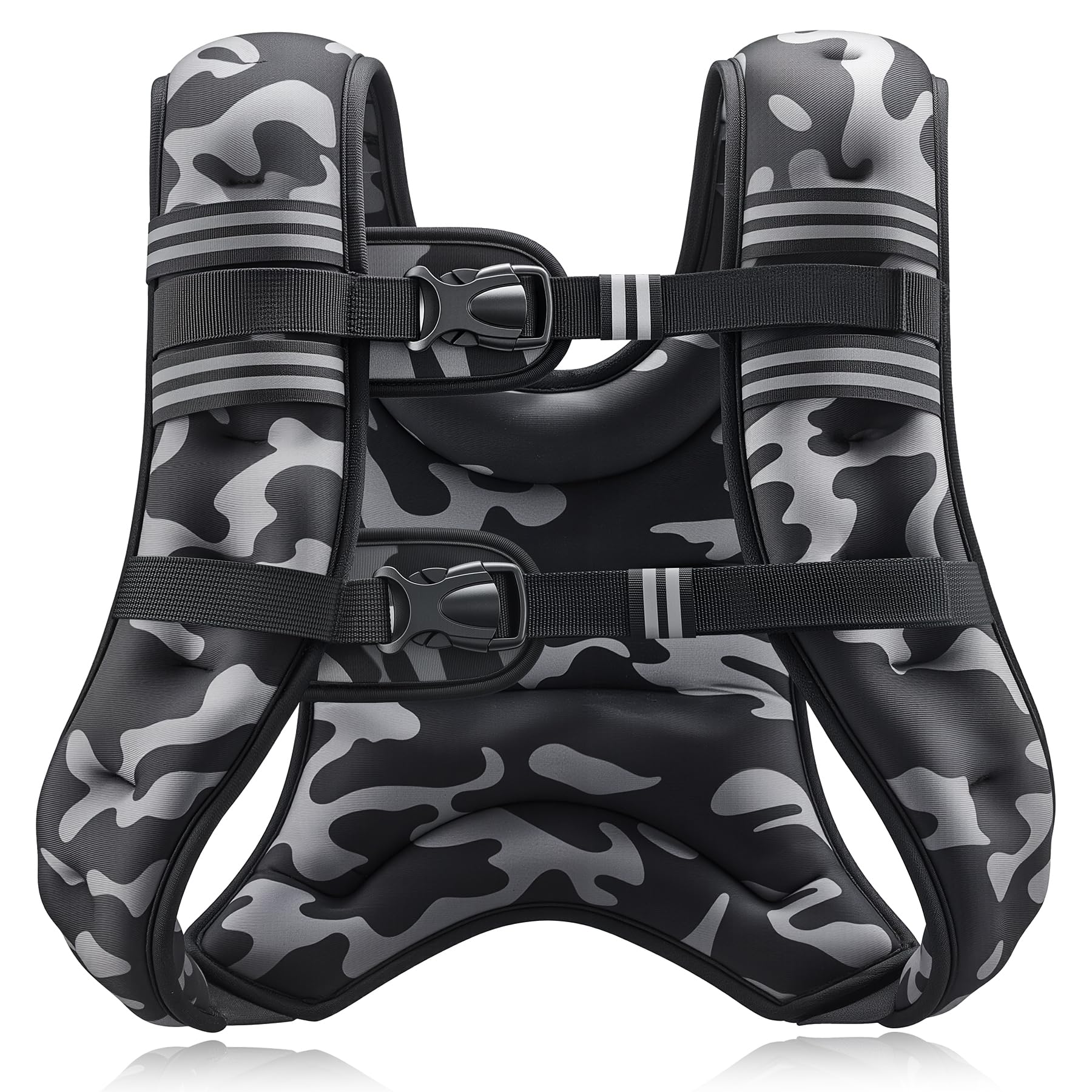 ZELUS Weighted Vest, 6lb/8lb/12lb/16lb/20lb/25lb/30lb Weight Vest with Reflective Stripe for Workout, Strength Training, Running, Fitness, Muscle Building, Weight Loss, Weightlifting