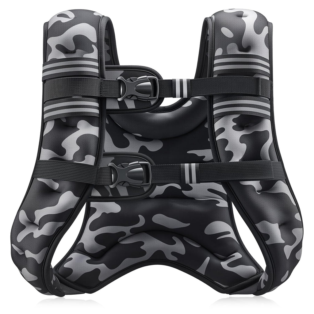 ZELUS Weighted Vest, 6lb/8lb/12lb/16lb/20lb/25lb/30lb Weight Vest with Reflective Stripe for Workout, Strength Training, Running, Fitness, Muscle Building, Weight Loss, Weightlifting