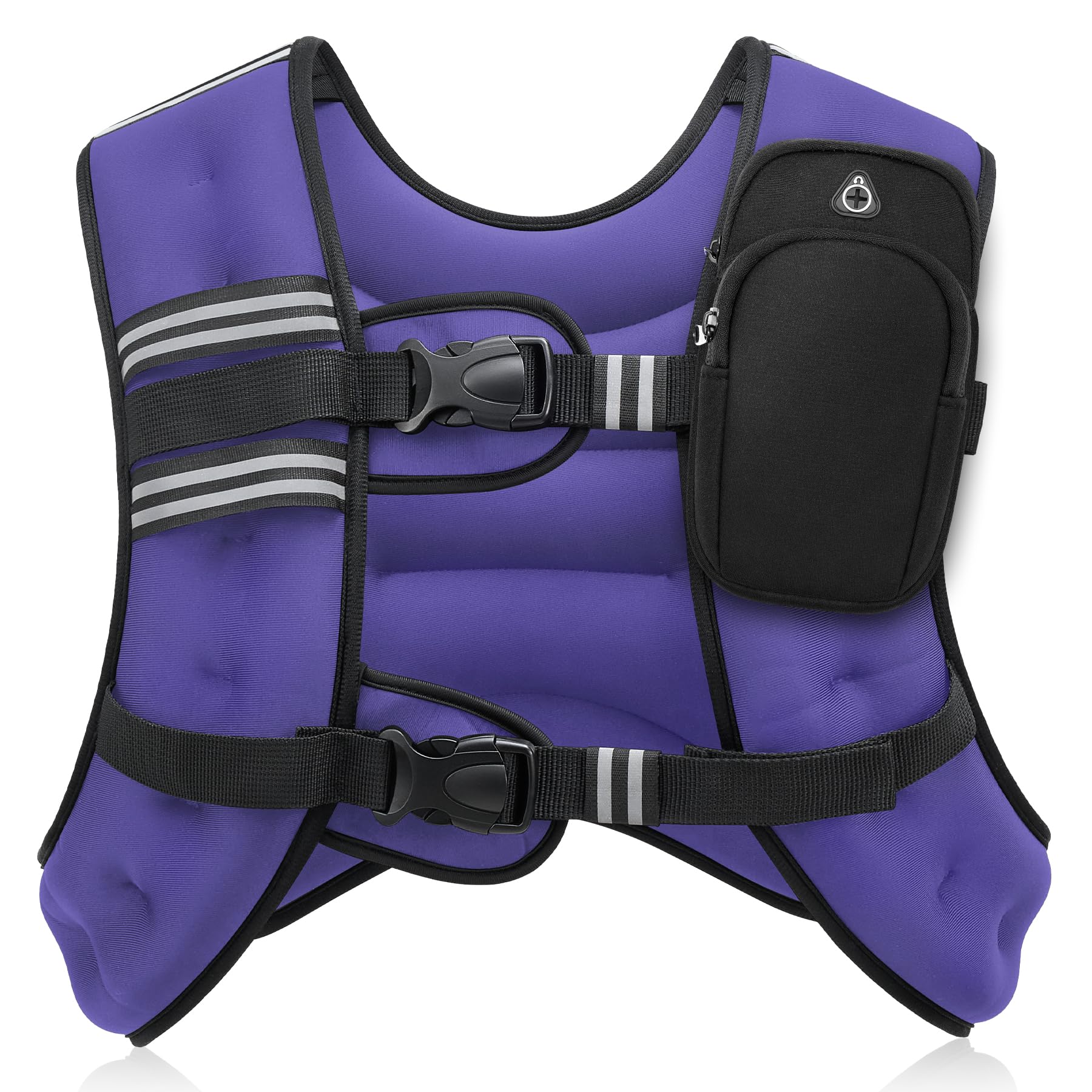 ZELUS Weighted Vest, 6lb/8lb/12lb/16lb/20lb/25lb/30lb Weight Vest with Reflective Stripe for Workout, Strength Training, Running, Fitness, Muscle Building, Weight Loss, Weightlifting