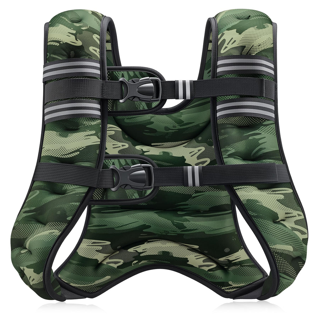 ZELUS Weighted Vest, 6lb/8lb/12lb/16lb/20lb/25lb/30lb Weight Vest with Reflective Stripe for Workout, Strength Training, Running, Fitness, Muscle Building, Weight Loss, Weightlifting