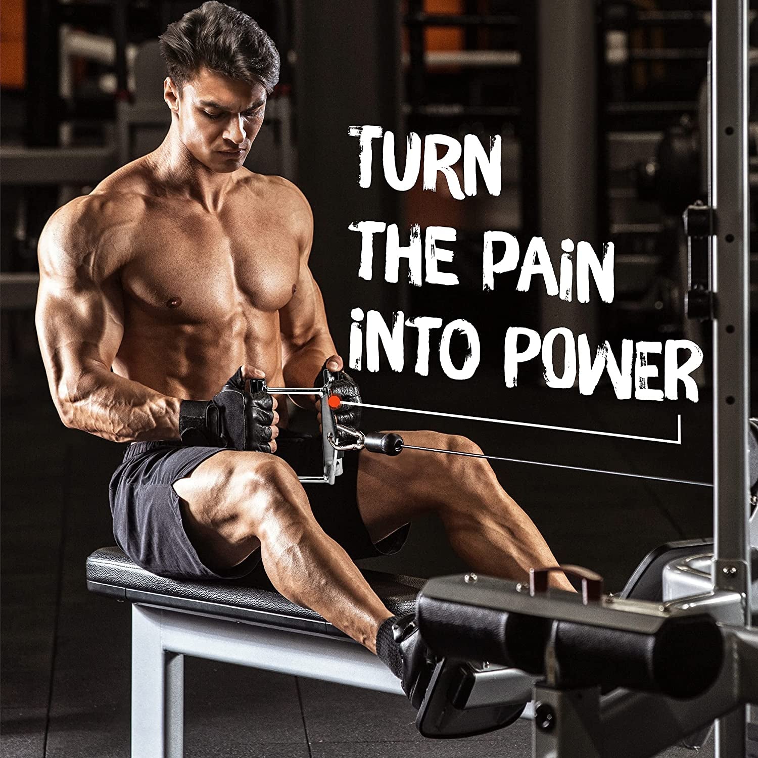 Cable Machine Attachment, Row Handles, Tricep Rope, Straight Bar, V Bar, LAT Pulldown Accessories Load 880 LB for Home Gym