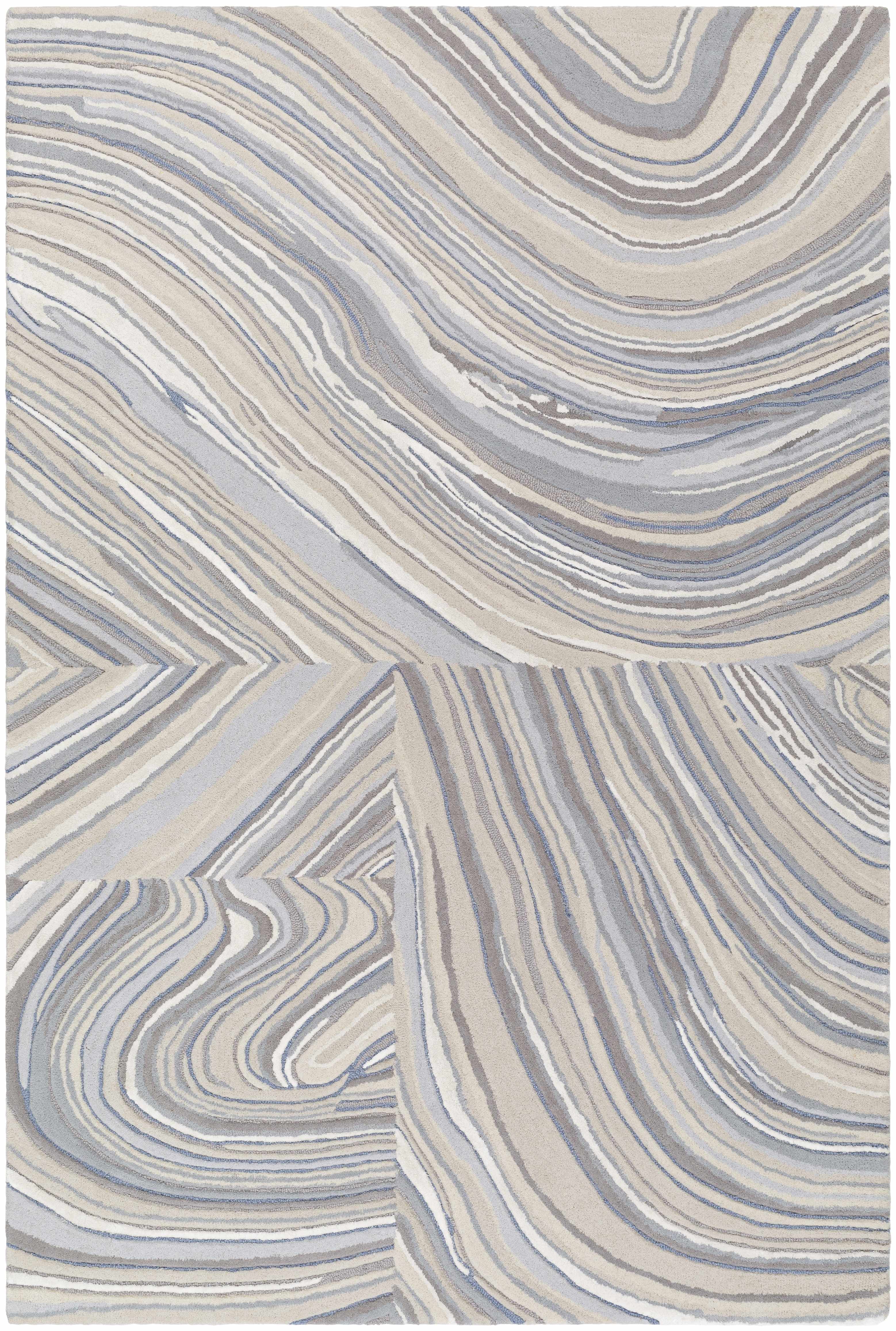 Sample Laxmi Gray & Blue Marble Area Rug